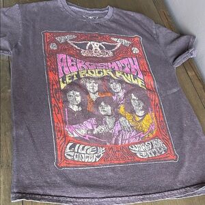 Aerosmith 2014 Let’s Rock Concert Men’s T-Shirt. Size Medium. Plum Color.